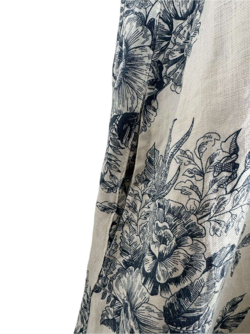 Rachel Zoe Blue White Floral Linen Shift Dress w/pockets Sleeveless Small - Picture 5 of 7